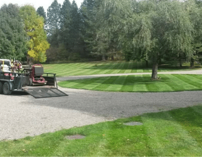 Commercial lawn care stripes
